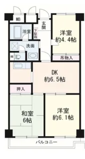 曳舟東ビューハイツ【3階】の間取り
