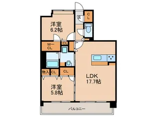 ビオネ美野島【4階】の間取り