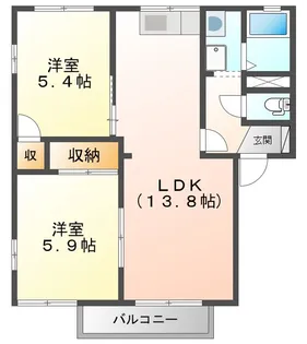 エスポアールMIDA A【1階】の間取り