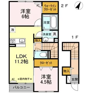 銀河タウン B【2階】の間取り
