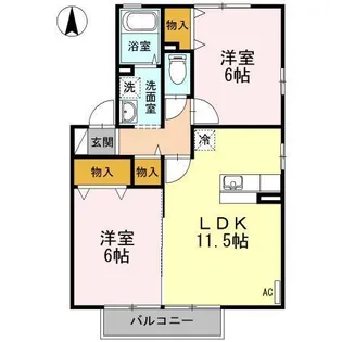 常楽舎ハイツ B棟【2階】の間取り