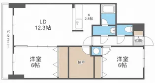 アトランティス新札幌【10階】の間取り