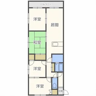 ハピネス伏古公園【3階】の間取り