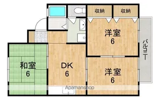 セジュール高の原E【2階】の間取り