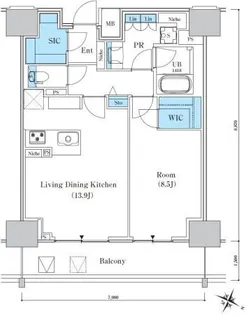 ロイヤルパークスER万代【9階】の間取り