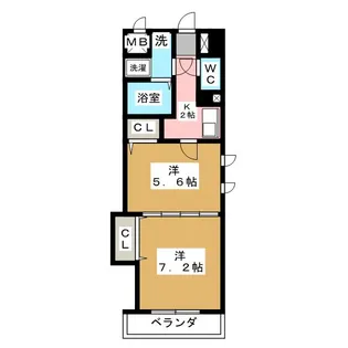 セントラル名古屋【2階】の間取り