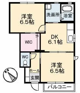 メゾンRYOSEN B棟【1階】の間取り