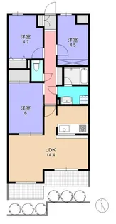 クリオ片瀬江の島壱番館【1階】の間取り