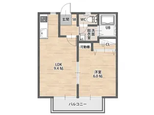 ビューネハウス【1階】の間取り