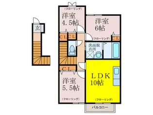 エスコート小倉【2階】の間取り