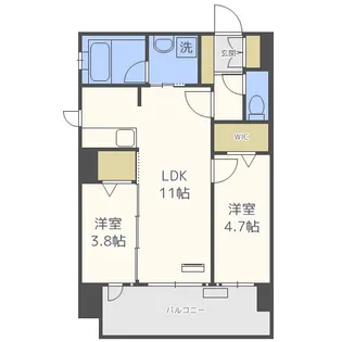 アクタス博多パークシティ【3階】の間取り