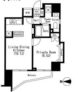 グラントレゾール西日暮里【2階】の間取り