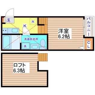 CASA宮町【2階】の間取り