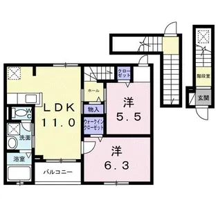 カーサ・ヴェルデ【3階】の間取り