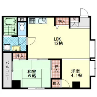ドムス高倉【5階】の間取り