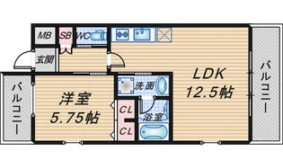 プレジオ豊中【8階】の間取り