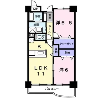 マンション グランデ カナバ【1階】の間取り