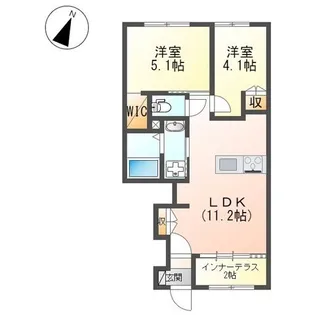 グランピュア【1階】の間取り