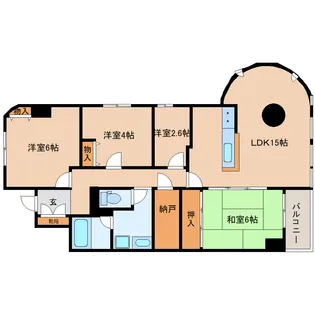 スカイコート上杉【5階】の間取り