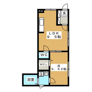 1年限定定期借家契約物件【1階】の間取り