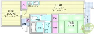木町パールハイツ【7階】の間取り