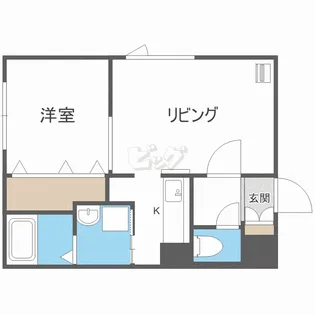リベラルコート菊水【4階】の間取り