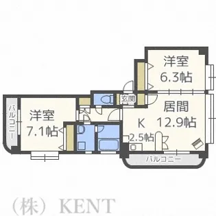 メープル円山【10階】の間取り