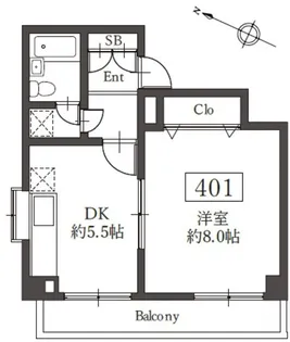 ロイヤル目黒【4階】の間取り