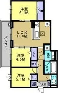 セレーノ・フォレ【1階】の間取り