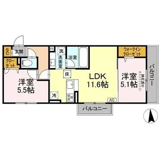 Green garden A棟【1階】の間取り