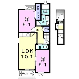 ボルベール【2階】の間取り