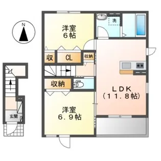 ポポラ オオツ I・II【2階】の間取り