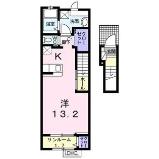 ラシック 米津【2階】の間取り