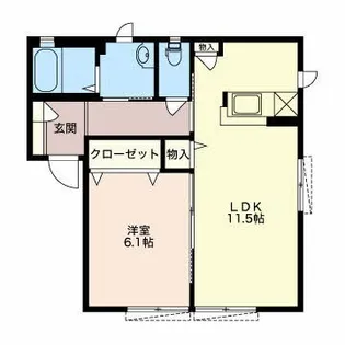 ライフコーポA【1階】の間取り