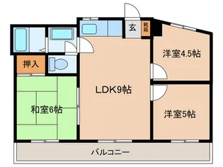 コーポササヨ【3階】の間取り