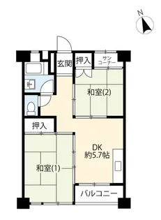 UR小平駅南口【5階】の間取り