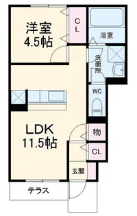 サンライズ東 A棟【1階】の間取り