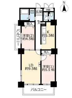 URつくば・二の宮【10階】の間取り