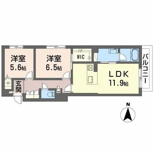 シャーメゾン 平城山【2階】の間取り
