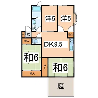 ルーミー甲府32号館【1階】の間取り