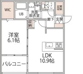 LA VIE LENTE【2階】の間取り