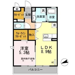 ミルフルール I【2階】の間取り