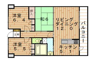 サーパス武町【6階】の間取り