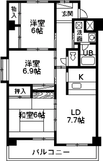 ハートフルライフIWASA3【5階】の間取り