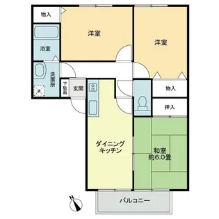 フォブール龍雲B【1階】の間取り