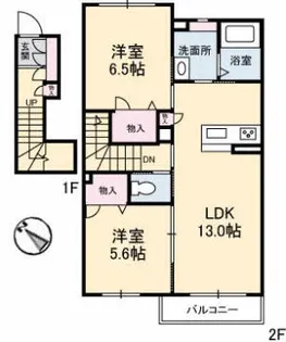 グリナージュ和霊元町【2階】の間取り