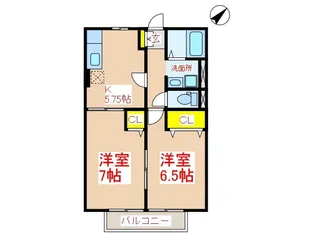 鹿児島県姶良市平松【アパート】の間取り