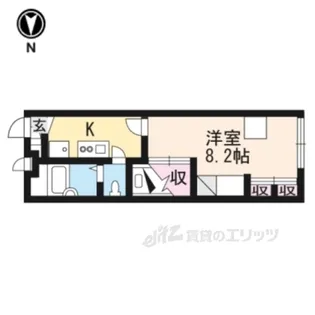レオパレスユニバース橿原【1階】の間取り