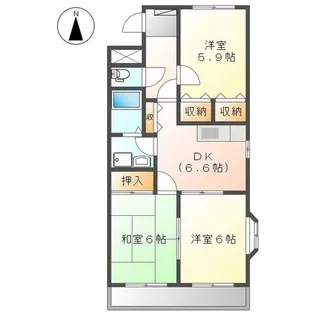 レジアスハイム遼仙II【3階】の間取り