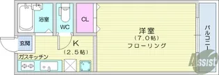 サマックスクレア原町【1階】の間取り